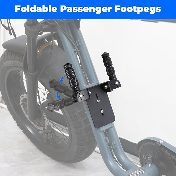 Foot Pegs for Super 73 S1/S2/RX/ZX, Folding Front Footrests Non-Slip Foot Pegs Pedal, Rack Peg Passenger Footpegs, Accesserios for Super 73