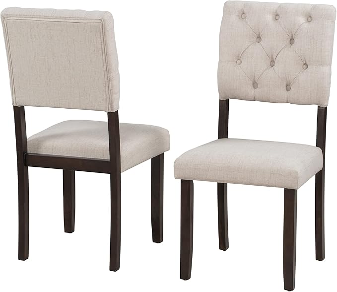 Harper & Bright Designs 6-Piece Dining Table and Chair Set with Special-Shaped Legs and Foam-Covered Seat Backs&Cushions for Dining Room (Espresso)