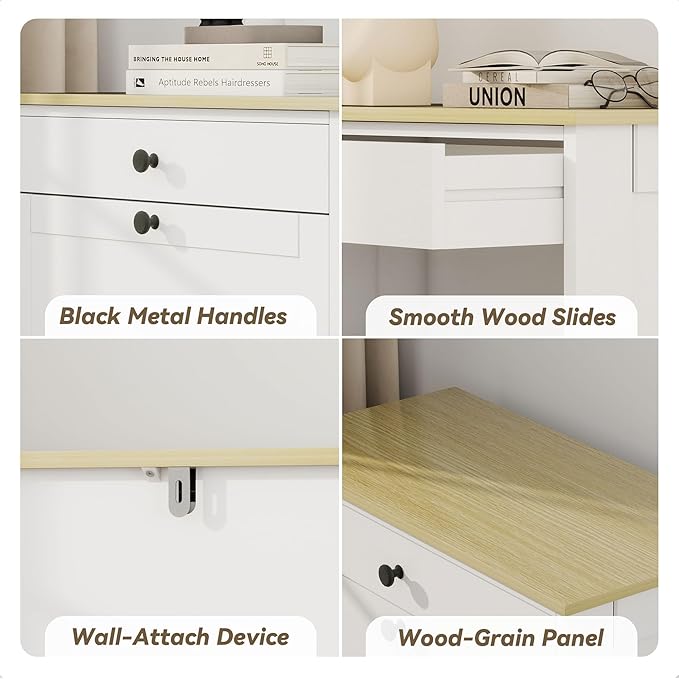FTZxHKLX Shoe Cabinet with 2 Flip Drawers, Slim Wooden Hidden Shoe Organizer with Drawer, Pet-Proof Narrow Shoe Storage Cabinet for Entryway Living Room Behind The Door