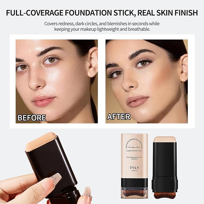 Face And Body Moisturizing Concealer Foundation,Flawlessly Covers Dark Circles, Wrinkles, Fine Lines. Features A Built-in Soft,Dense Brush Head.Medium-Dark And Natural Shades, 0.17 Oz (05#HONEY)