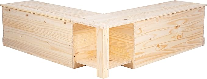 Linon Harris Unfinished Wood Backless Nook with Interior Storage