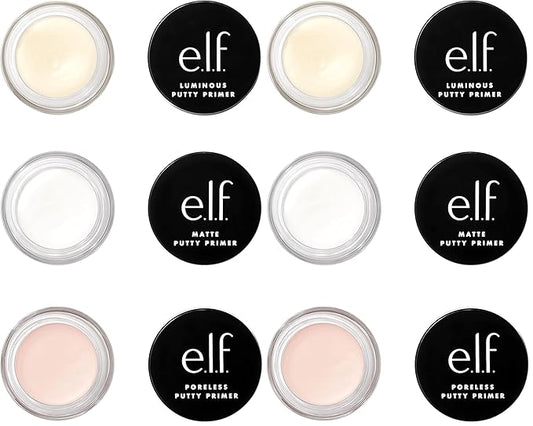e.l.f. Cosmetics パテプライマートリオ、ポアレスパテ、マットパテ、ルミナスパテ入り、トラベルサイズ、各0.14オンス（4g）、0.14オンス（2個パック）