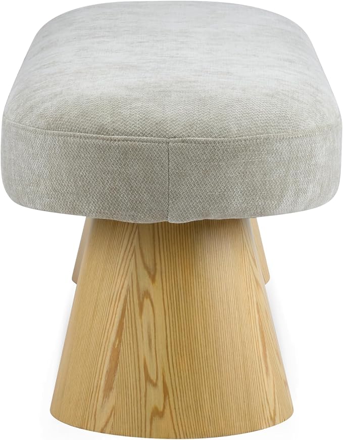 Christopher Knight Home Manila Chenille Upholstered Dining Bench, Modern Ottoman Bench, Wooden Entryway Bench, Comfort Long Spfa Footstool for Living Room Dining Room, No Assembly Needed, Oatmeal