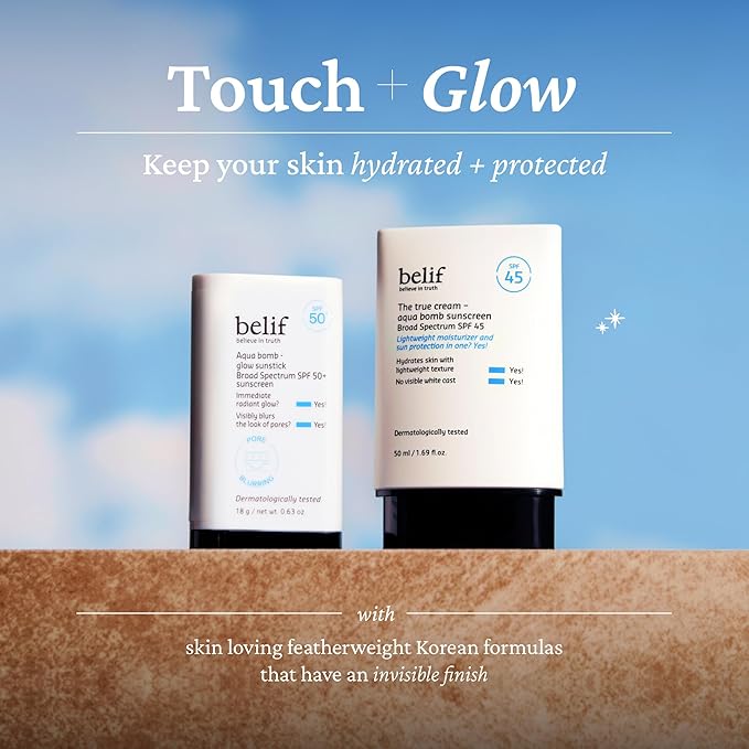 belif Aqua Bomb SPF 45 Hydrating Niacinamide Sunscreen (1.69 fl. oz) - The True Cream PA++++, Daily Broad Spectrum, No White Cast, Weightless & Invisible, Non-Greasy, Korean Skincare