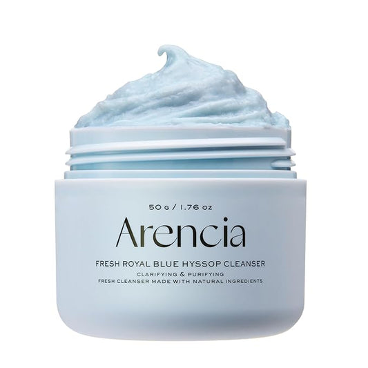 ARENCIA Hyssop Brightening & Deep-Cleansing Face Scrub & Exfoliator - All Skin Types, For Sebaceous Filaments & Blackheads (1.76oz)