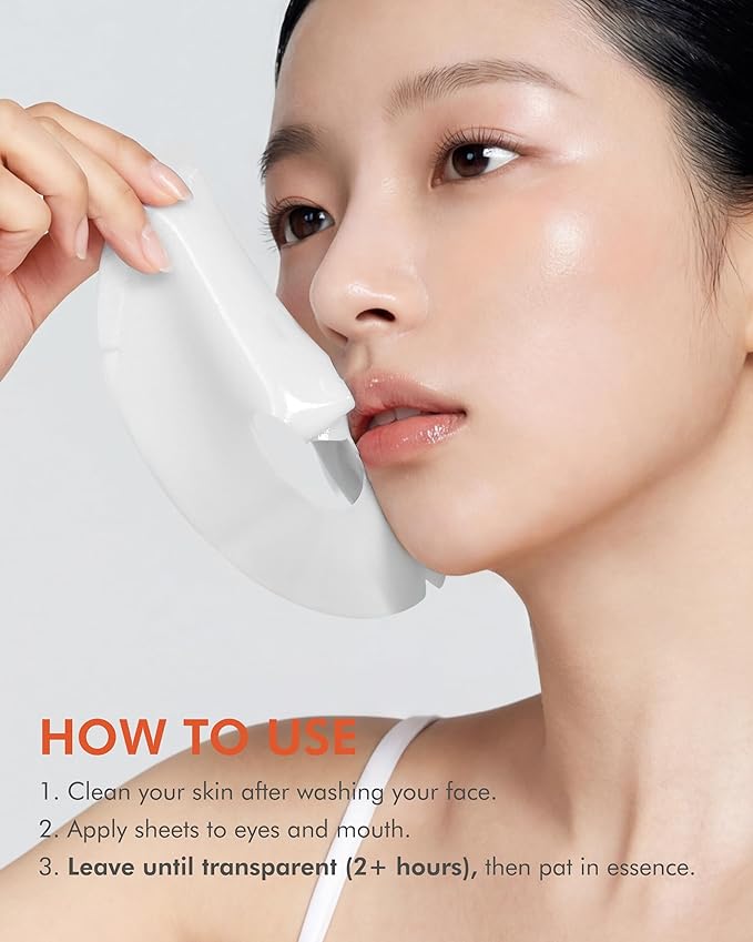 DERMAL Seoul Face Vitamin Hydrogel Melting Mask (4 Pack) - Korean Overnight Brightening Gel Face Mask with Vitamin Complex - Dark Spot & Dullness Care for Glassy Skin - K-Skincare Ritual