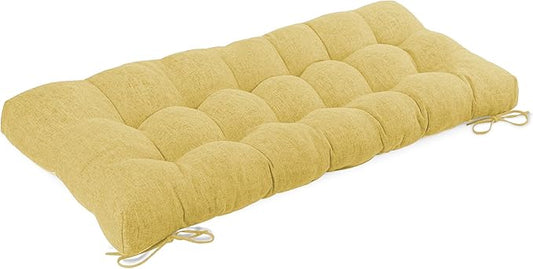 Bench Cushion for Indoor Furniture 48 x 19 inch Rectangle Bench Seat Cushion for Bay Window Entryway Bench Thick Textured Chair Cushion with Non-Slip Backing 1 Pack, Yellow