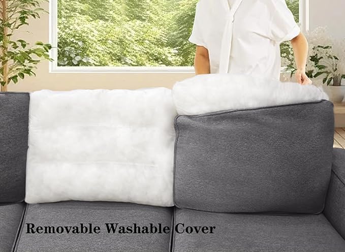 Legend Vansen Oversized Modular Sectional Sofa,U/L‑Shaped Reversible Couch with Ottoman,Deep Seat Plush Polyester Sofa for Living Room,6‑Seater,Dark Grey