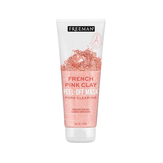 Freeman Exotic Blends フレンチピンククレイ ピールオフ フェイスマスク、毛穴すっきりフェイシャルマスク、デトックス＆不純物除去、クリーン スキンケア、ノーマル肌＆混合肌用、6 fl. oz./175 ml. チューブ