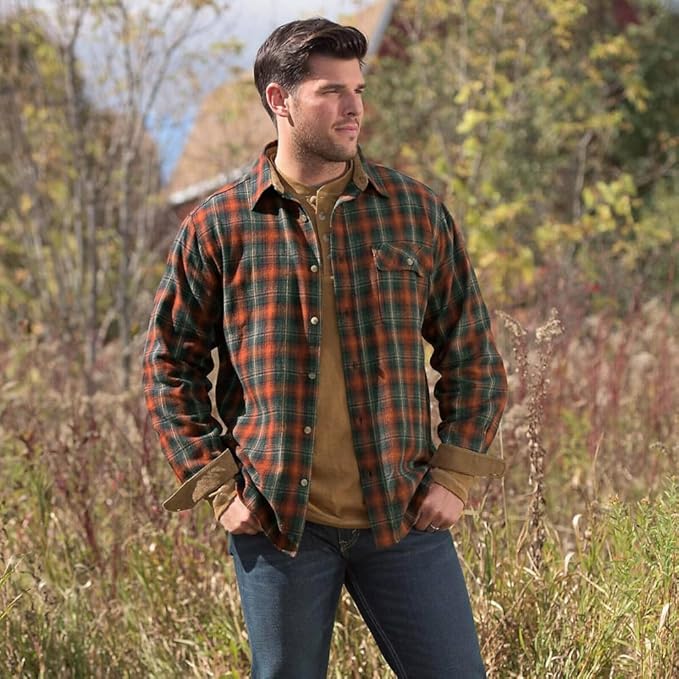 Legendary Whitetails Mens Long Sleeve Button Down 100% Cotton Flannel Shirt