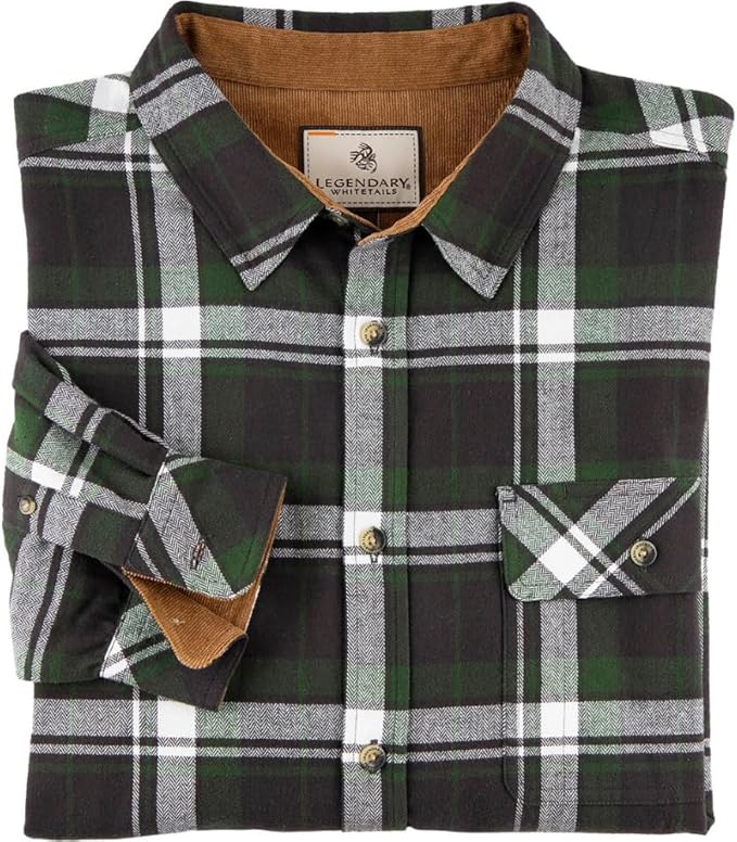 Legendary Whitetails Mens Long Sleeve Button Down 100% Cotton Flannel Shirt