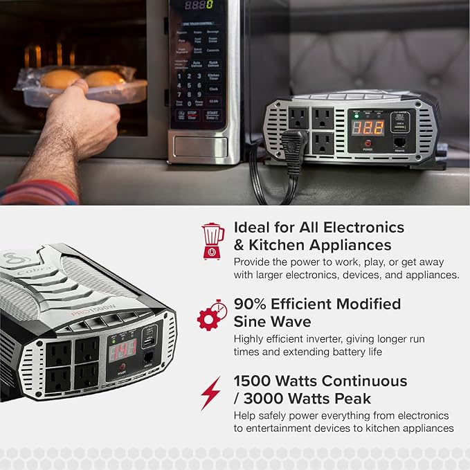 Cobra PURE SINE 400W Power Inverter and PRO 1500W Professional Grade Power Inverter Bundle