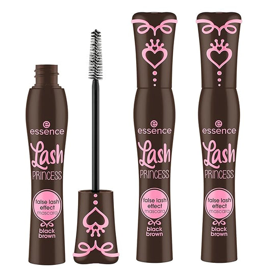 essence | ラッシュプリンセス フォルスラッシュエフェクトマスカラ ブラウン (3本セット) | ボリューム、長さ、際立つまつげ | ヴィーガン、クルエルティフリー、パラベンフリー