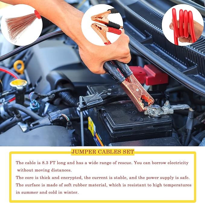 LIANXIN Roadside Car Emergency Kit- Car Safety Kit,Car Kits Emergency,High Power Car Vacuum,Jumper Cable Kits,Reflective Warning Triangle,Car Emergency Kit