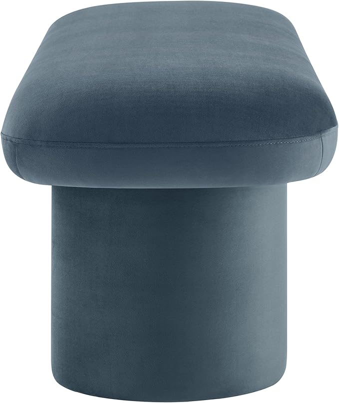 Modway Orla Performance Velvet Upholstered Bench in Cadet Blue