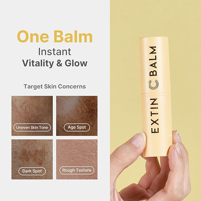 KAHI Extin C Balm - Vitamin C Infused Moisturizer Stick | Starter & Finishing Balm for Skin Brightening & Fine Lines (0.31 oz)