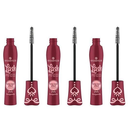 essence | ラッシュプリンセス 偽まつげ効果マスカラ バーガンディ | ボリューム＆ロング効果 コニックファイバーブラシ | ヴィーガン＆クルエルティフリー (3個パック)