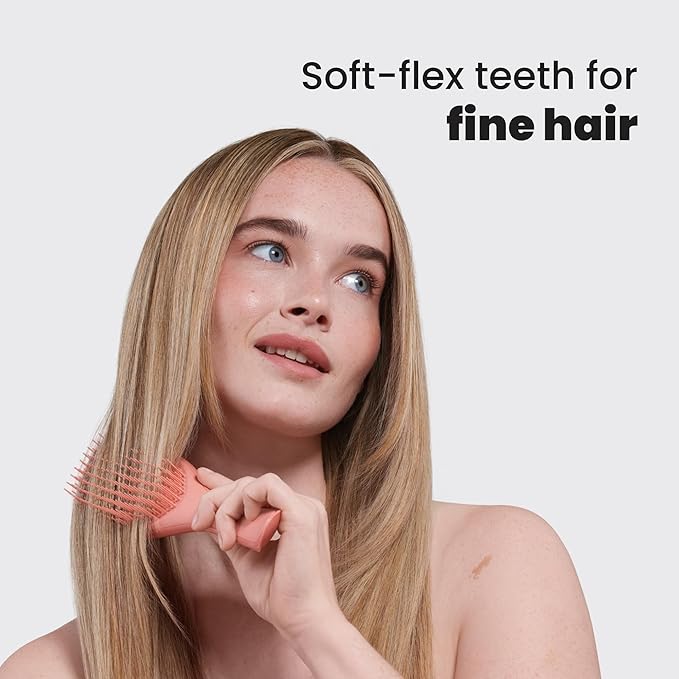 Tangle Teezer ファイン アルティメットディタングラーブラシ、細い髪用ドライ＆ウェットヘアブラシ、絡まりをほどき切れ毛を軽減、Amazon限定 スイートシナモン