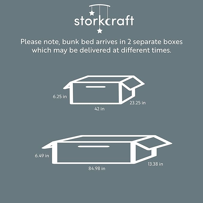 Storkcraft Long Horn Twin-Over-Twin Bunk Bed (Espresso) - GREENGUARD Gold Certified, Converts to Two Twin Beds, Wood Bunk Bed for Kids Bedroom