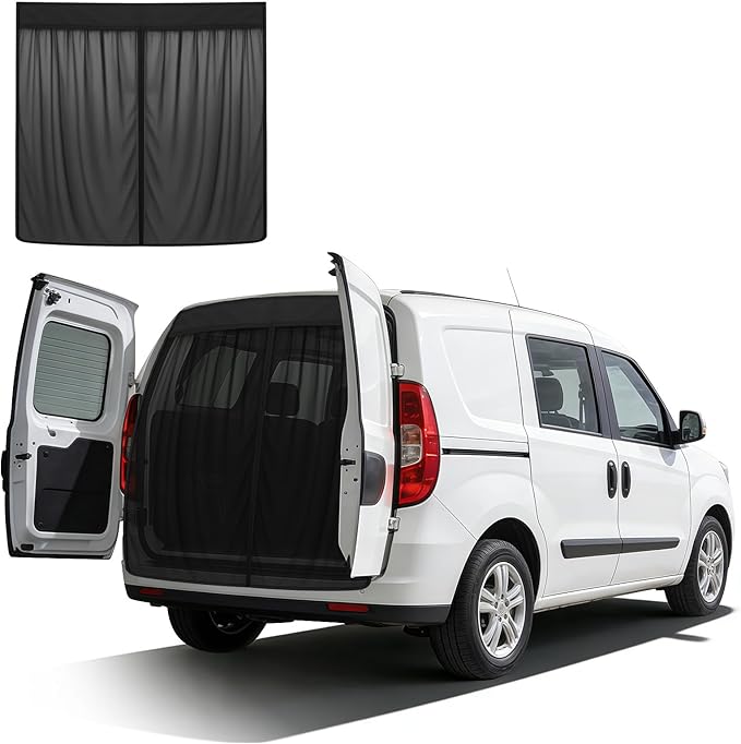 Magnetic Van Screen for Ram Promaster City 2015-2025 - Mosquito Net with Zipper for Back Door - 60" H x 60" W