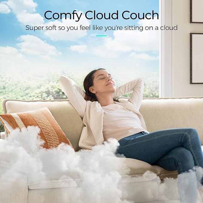 LINSY HOME 157" Modular U-Shaped Sectional Sofa, 4-Seat Corduroy Modern Cloud Couch with Deep Seat & 2 Movable Ottoman, Perfect for Living Room, Office, Bedroom, Beige