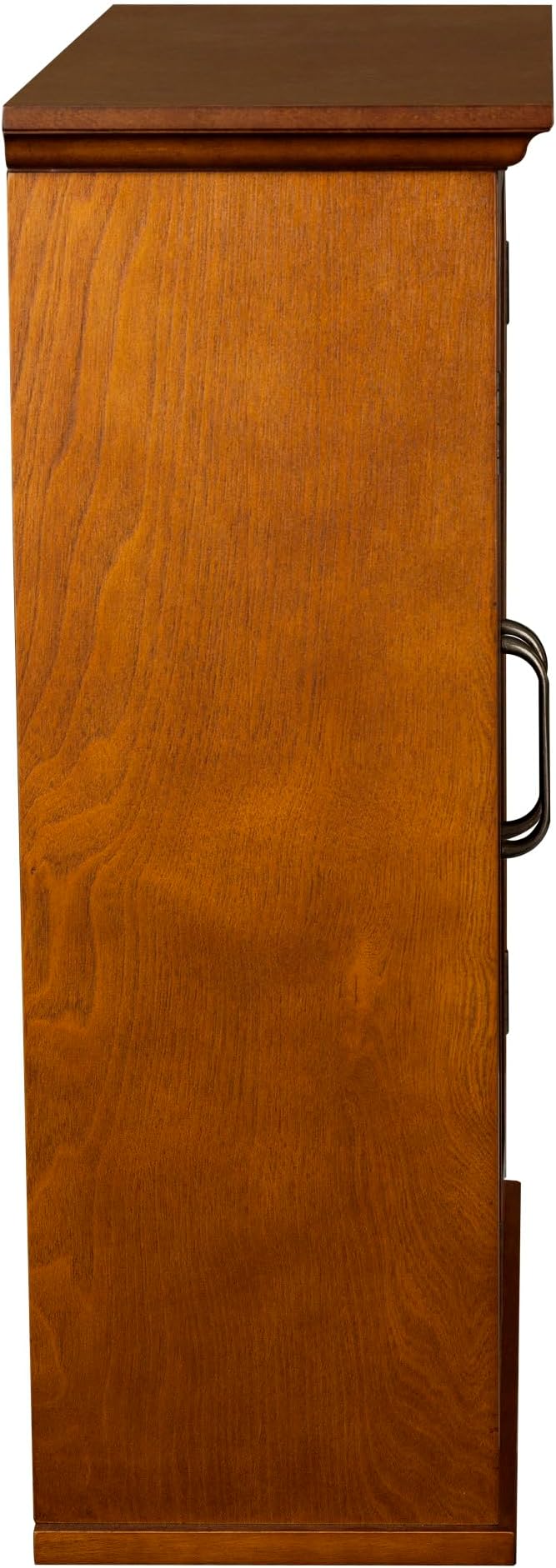 Teamson Home Avery Wooden Over The Toilet Bathroom Removable Wall Medicine Cabinet with 2 Adjustable Shelves 3 Storage Spaces 2 Glass-Paneled Doors and Antique Brass Knobs, Oiled Oak