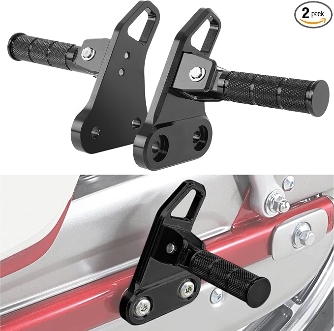 Motorcycle Passenger Footpegs C125 Aluminum Foldable Foot Pegs Rear Footrest Pedals Bracket for Honda Super Cub C125 C 125 JA48 JA58 JA71 2018-2025 (Black)