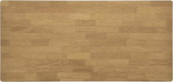 Merax Rustic Rubber Wood 70.87''L Rectangular Dining Table with Rattan Accents Legs, Large Rectangular Kitchen Table Fits up to 6 People, Easy Assemble, Natural