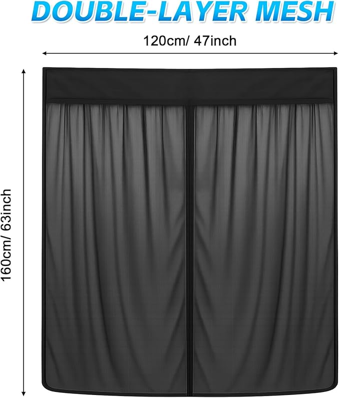 Magnetic Van Screen Net with Zipper for Back Door for Chrysler Pacifica, Toyota Sienna,Honda Odyssey, Kia Carnival, and Other Minivans