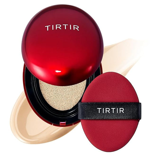 [*Mini Size*] TIRTIR Mask Fit Red Cushion Foundation | Full coverage, Weightless, Skin fit, Satin Glow Finish, Korean Makeup, beauty, Tattoo cover up, Buildable (#17W French Vanilla, 0.15 Fl Oz)