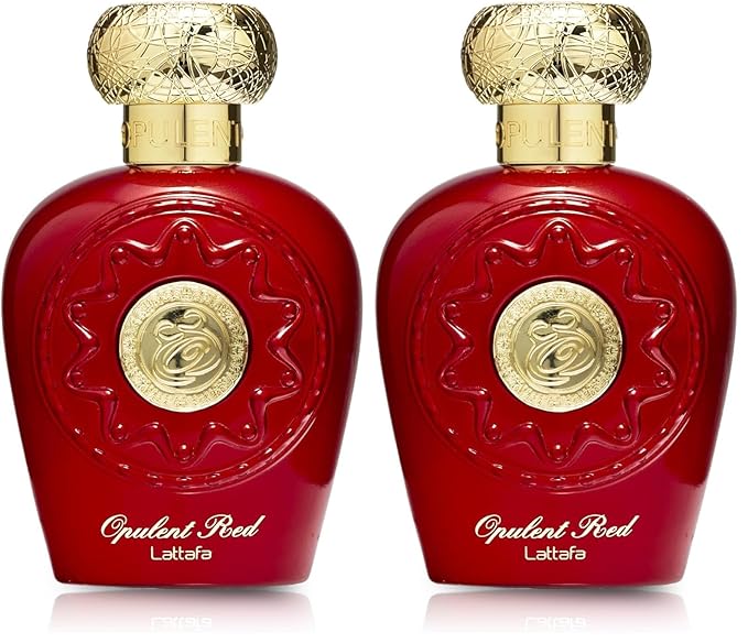 Lattafa Perfumes Opulent Red for Unisex Eau de Parfum Spray, 3.4 Ounce (137662) (Pack of 2)