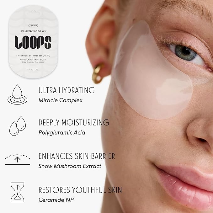 LOOPS Beauty Saint James Variety LOOP Set - Hydrogel Korean Face Mask for Every Skin- Four Collagen Face Masks and Eye Mask for Detoxifying, Repairing, & Rejuvenating