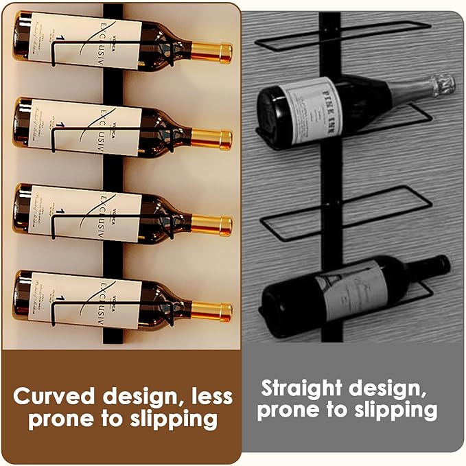 Sonyabecca 3 Pack 12 Bottle Wall Wine Rack, DIY Wine Rack Wall Mounted, Wall Mounted Wine Rack,Display Holder Used as One or Four, for Kitchen, Dining Room, Bar, Wine Cellar