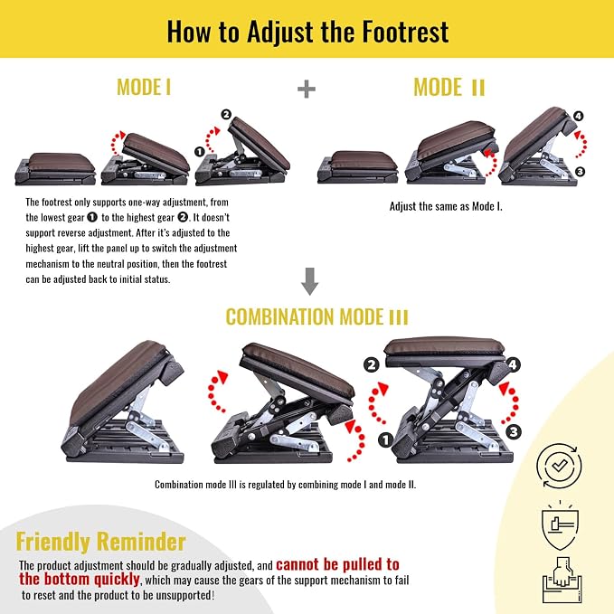 Foot Rest for Under Desk at Work Enlarged, Ergonomic Footrest with Adjustable Height and Angle, Foldable Foot Stool with Removable Pad Massage Beads for Office Gaming Chair Brown