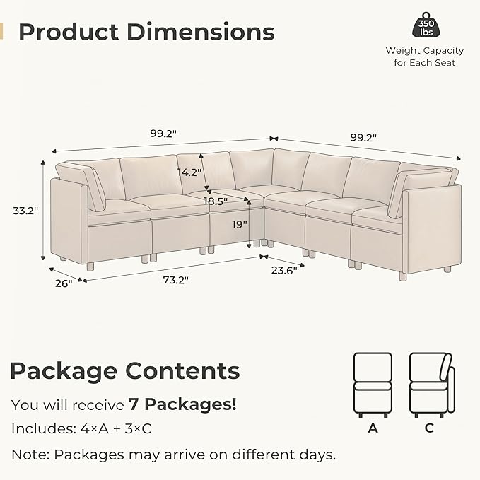 SITJOY Breakfast Nook Bench with Storage, Modular Corner Kitchen Banquette Seating, Dining Settee Couch, Upholstered Dining Bench with Back, Pet-Friendly Faux Leather in Brown, 7-Seat L Shaped Booth