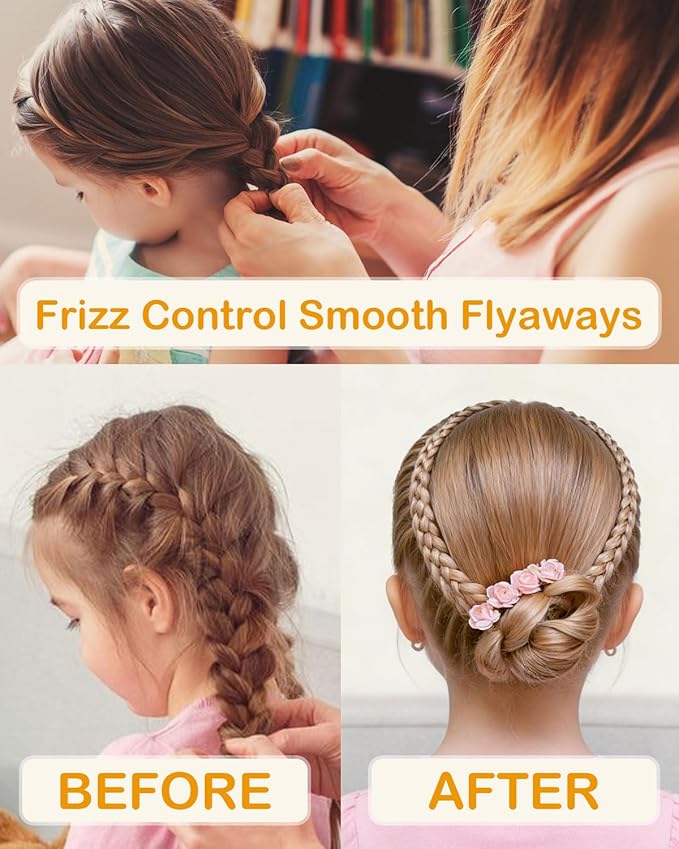 1004Pcs Slick Back Styling Kit for Girls & Women - Hair Wax Stick, Rat Tail Comb, 2 Topsy Tail Tools & 1000 Elastic Hairs Bands (500 Clear & 500 Colorful) - Frizz Control & Hair Accessories Set