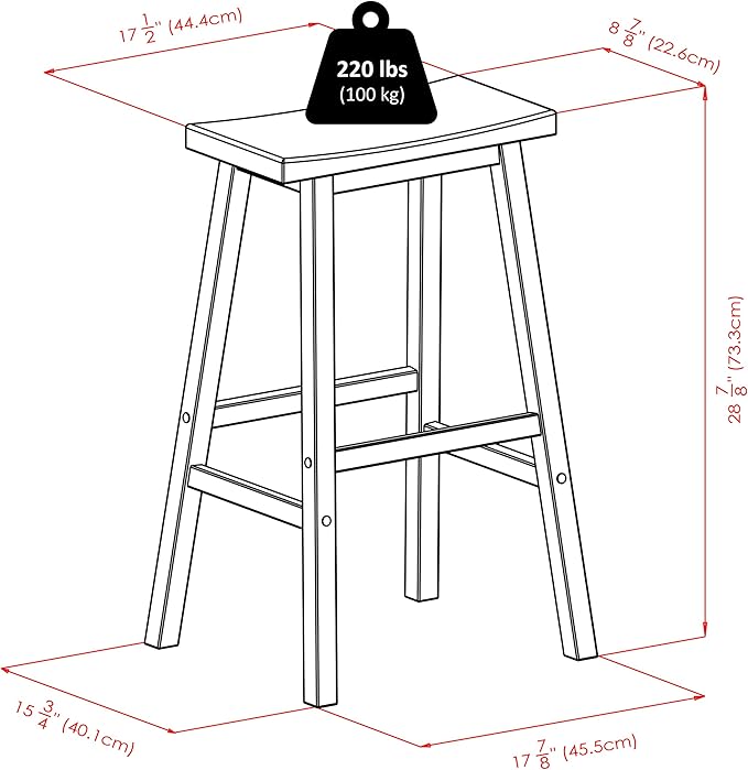 Winsome Satori Saddle Seat Counter Stool, 29" in Natural, Classic Backless Bar Chairs for Kitchen & Dining Room Seating, Timeless Essential Furniture for Home, Dorm, Apartments