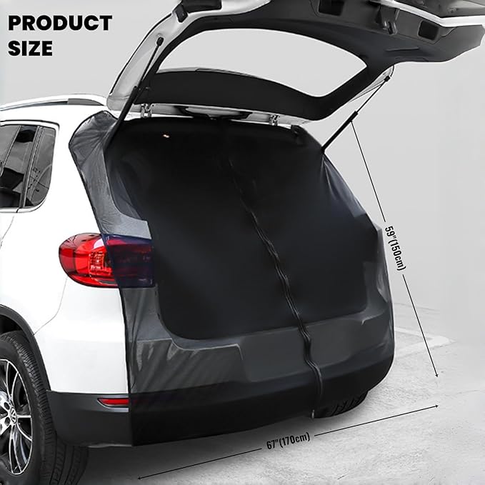 Car Tailgate Mesh Screen for SUV, CUV, MPV, Van, Ventilation Breathable and Anti-Mosquito Magnetic Mosquito Net Tailgate Essentials Car Camping Accessories