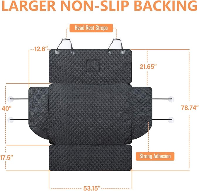 PETICON SUV Cargo Liner for Dogs, Waterproof Trunk Cover for SUVs with Bumper Flap Protector, Scratchproof Durable 600D Oxford Fabric, Non-Slip, Machine Washable
