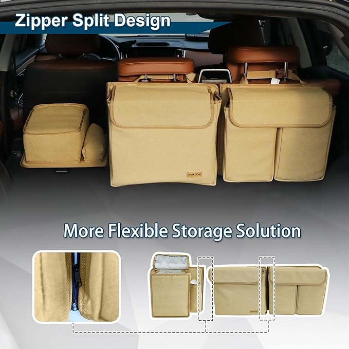 Deluxe Car Trunk and Backseat Organizer for Medium or Large Size SUVs & RVs, Detachable Storage Modules with Built-in Cooler, Patent Pending