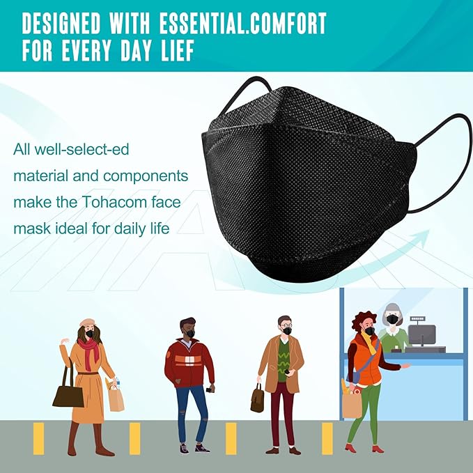 50/100 Pack KF94 Face_Covers, Color mask，Black Mask，4-Layer mask Independent packaging,outdoor Daily Use