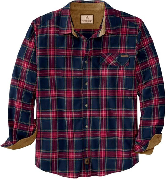 Legendary Whitetails Mens Long Sleeve Button Down 100% Cotton Flannel Shirt