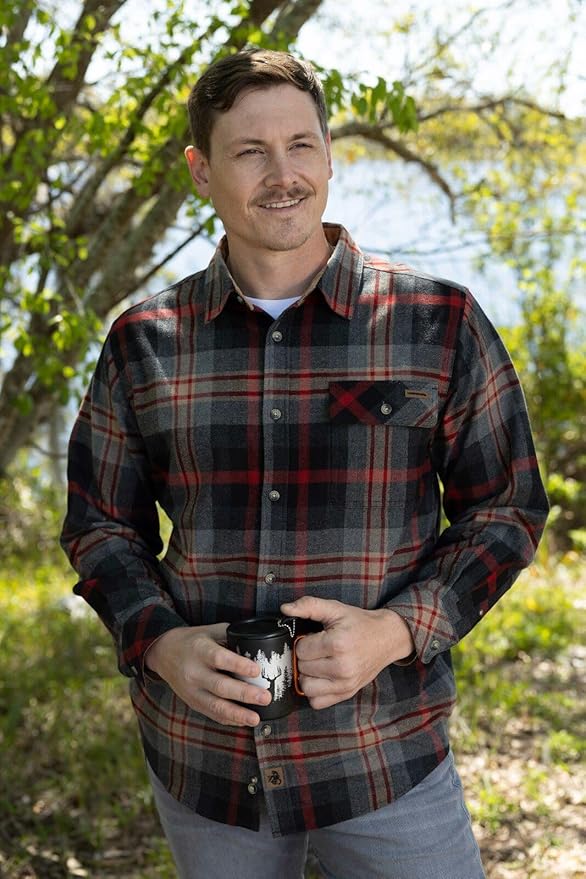 Legendary Whitetails Mens Long Sleeve Button Down 100% Cotton Flannel Shirt