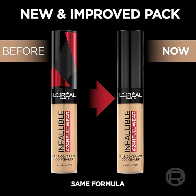 L'Oreal Paris Makeup Infallible Full Wear Waterproof Matte Concealer, Full Coverage, Porcelain, 0.33 fl. oz.
