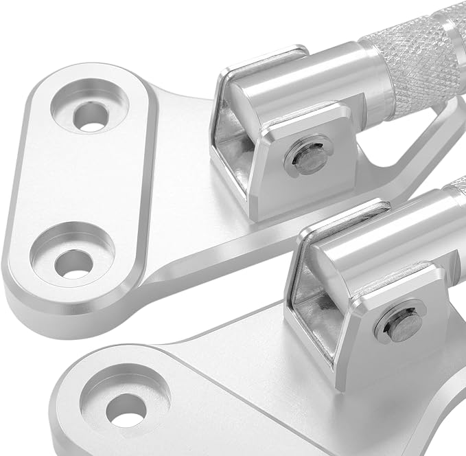 Motorcycle Passenger Footpegs C125 Aluminum Foldable Foot Pegs Rear Footrest Pedals Bracket for Honda Super Cub C125 C 125 JA48 JA58 JA71 2018-2025 (Silver)