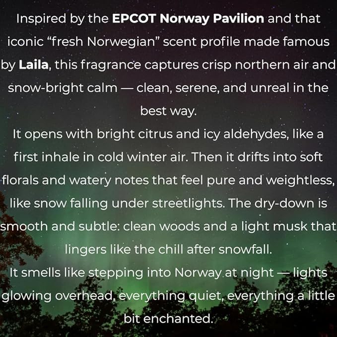 Lucid Coast Aurora Extrait de Parfum - 1.1oz / 30ml - Inspired by Laila The Essence of Norway - Fresh, AIry and Clean Mountain Scent - Notes of Watermelon & Wildflowers - Vegan Perfume Made in the USA