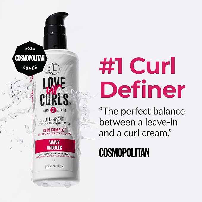 Love Ur Curls LUS Brands オールインワンスタイラー 天然ウェーブヘア用 8.5オンス - 1ステップで補修、保湿、スタイリング - ベタつかず、ゴワつかないヘアケア シアバターとモリンガ配合 | 補修、保湿、ゴワつかず、ベタつかない