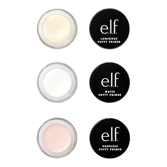 e.l.f. Cosmetics パテプライマートリオ、ポアレスパテ、マットパテ、ルミナスパテ入り、トラベルサイズ、各4g、0.14オンス