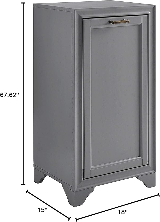 Crosley Furniture Tara Linen Storage Cabinet and Bathroom Organizer with a Drawer and Shelves, Vintage Gray