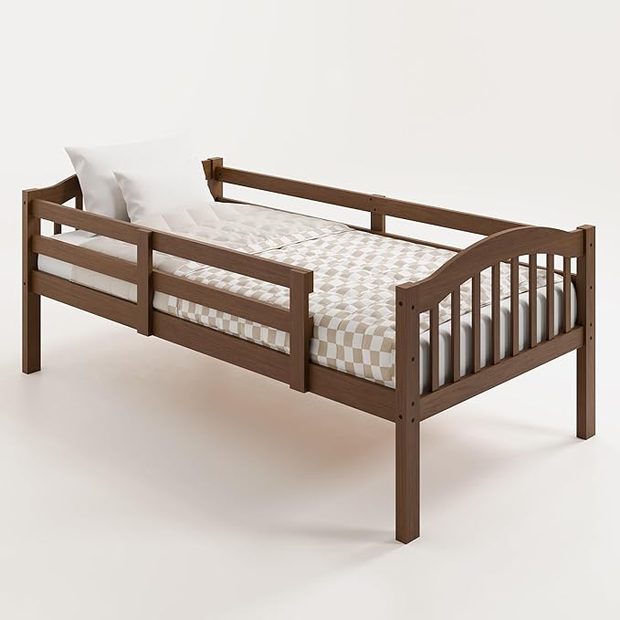 Storkcraft Long Horn Twin-Over-Twin Bunk Bed (Hazelnut) - GREENGUARD Gold Certified, Converts to Two Twin Beds, Wood Bunk Bed for Kids Bedroom